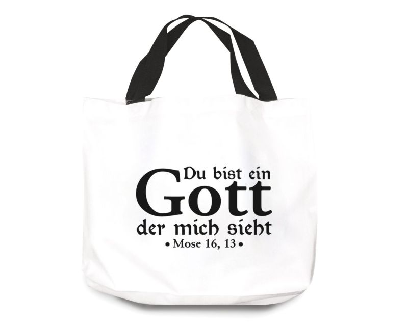 Strandtasche mit christlichem Motiv Bibelvers Deutsch „Du bist ein Gott